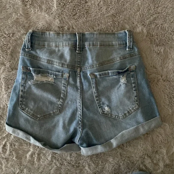 Light Blue Ripped Shorts Size S - Picture 2 of 4